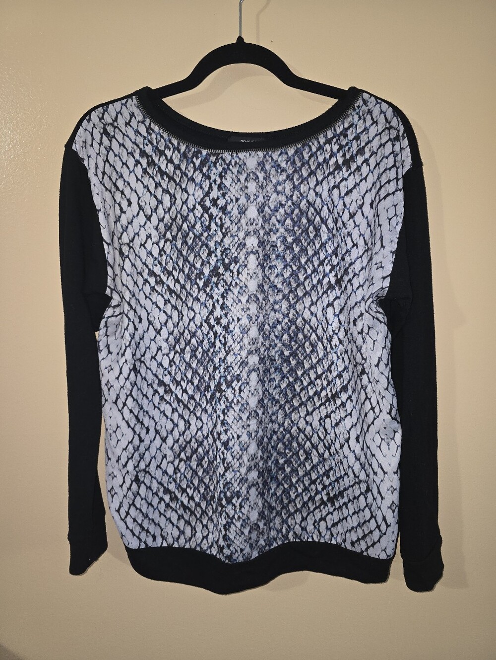 DKNY Black Top with Bright Purple Nail Accent